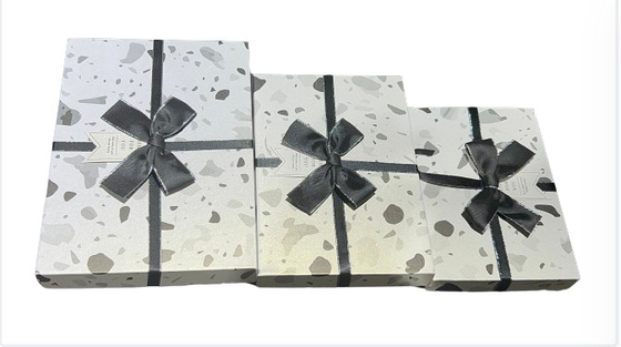 Custom warmgoud patroon cadeau doos boog cadeau doos Juwelen cadeau doos set