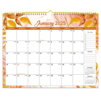 Volkleurige afdruk Custom Wandkalender met glanzend papier en retangle vorm
