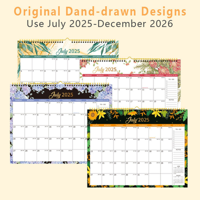 Vakantie / seizoensthema aangepaste wandkalender gemaakt met papier en spiraal binding