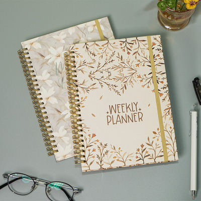5.8 x 8.3 inch wit papier Custom Cover Art Spiral Hardcover Notebook met personalisatie optie