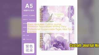 Aangepaste hardcover notebook zwart gepersonaliseerd dagboek dagboek