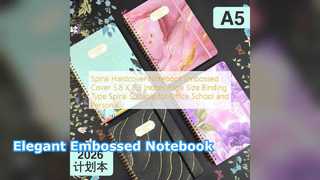 Spiraalvormig notitieboekje met harde kaft, elegant reliëf